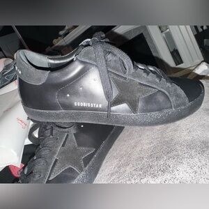 Golden Goose Black Suede Superstar Sneakers sz 40 or Women 9 Men 7